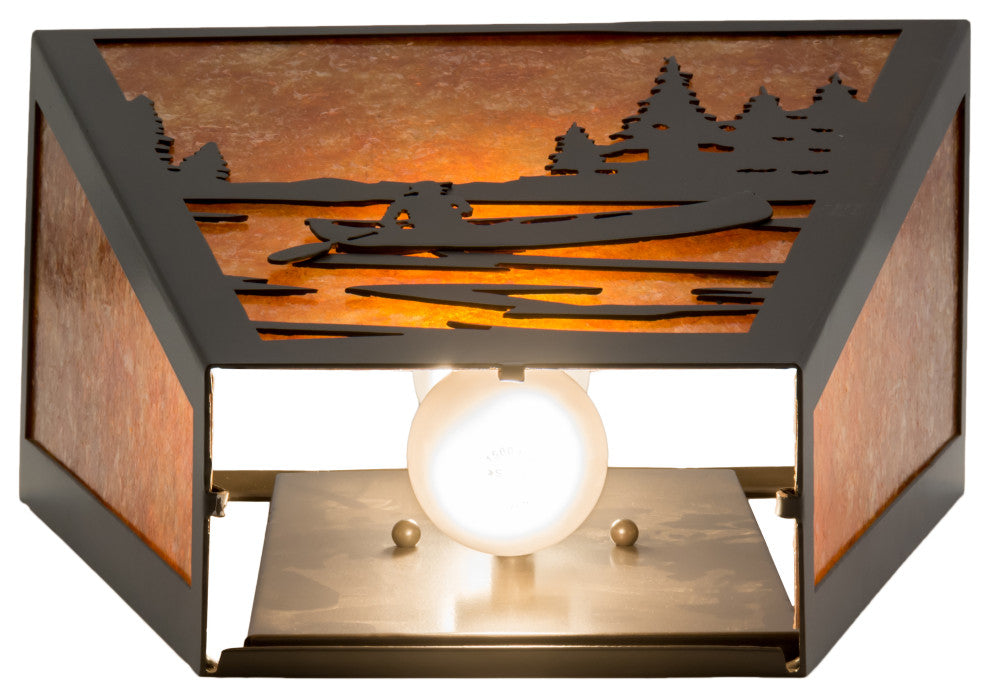 13W Canoe At Lake Wall Sconce