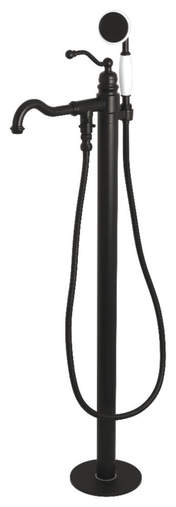 Kingston Brass Freestanding Tub Faucet With Hand Shower, Matte Black