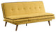 Benzara BM250355 Adjustable Sofa With Tufted Seat and Angled Legs, Yellow