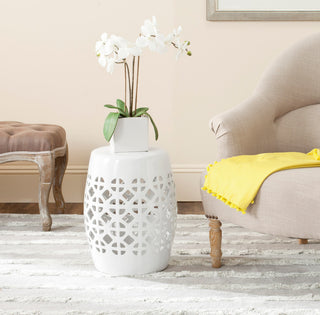 Safavieh Circle Lattice Garden Stool, White