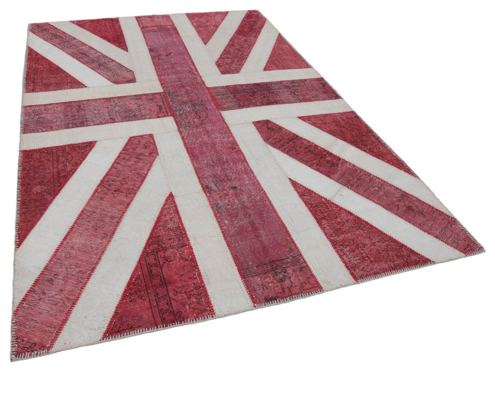 Rug N Carpet - Hand-knotted Oriental 6' 9'' x 9' 11'' Flag Patchwork Rug