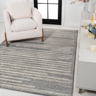 Khalil Modern Berber Stripe Gray/Cream 4 ft. x 6 ft. Area Rug