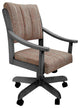 Swivel Wood Dining Caster Chair with Wheels - Casa, Watusi Madder - Grey