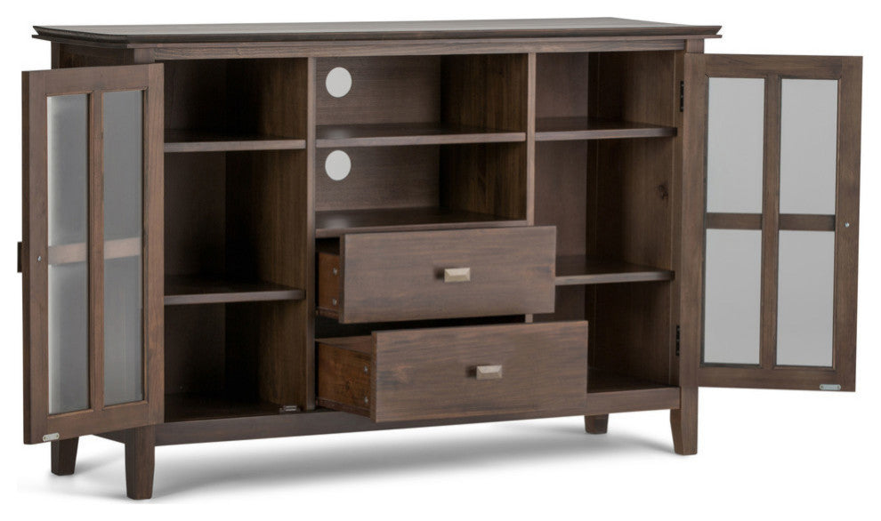 Artisan Solid Wood 53" TV Media Stand For TVs up to 55", Natural Aged Brown