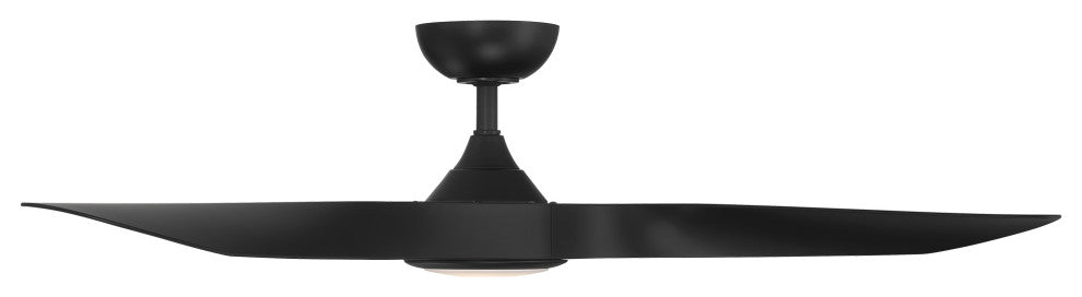 Swirl Indoor/Outdoor 3-Blade Smart Ceiling Fan 54" Matte Black, Light Kit