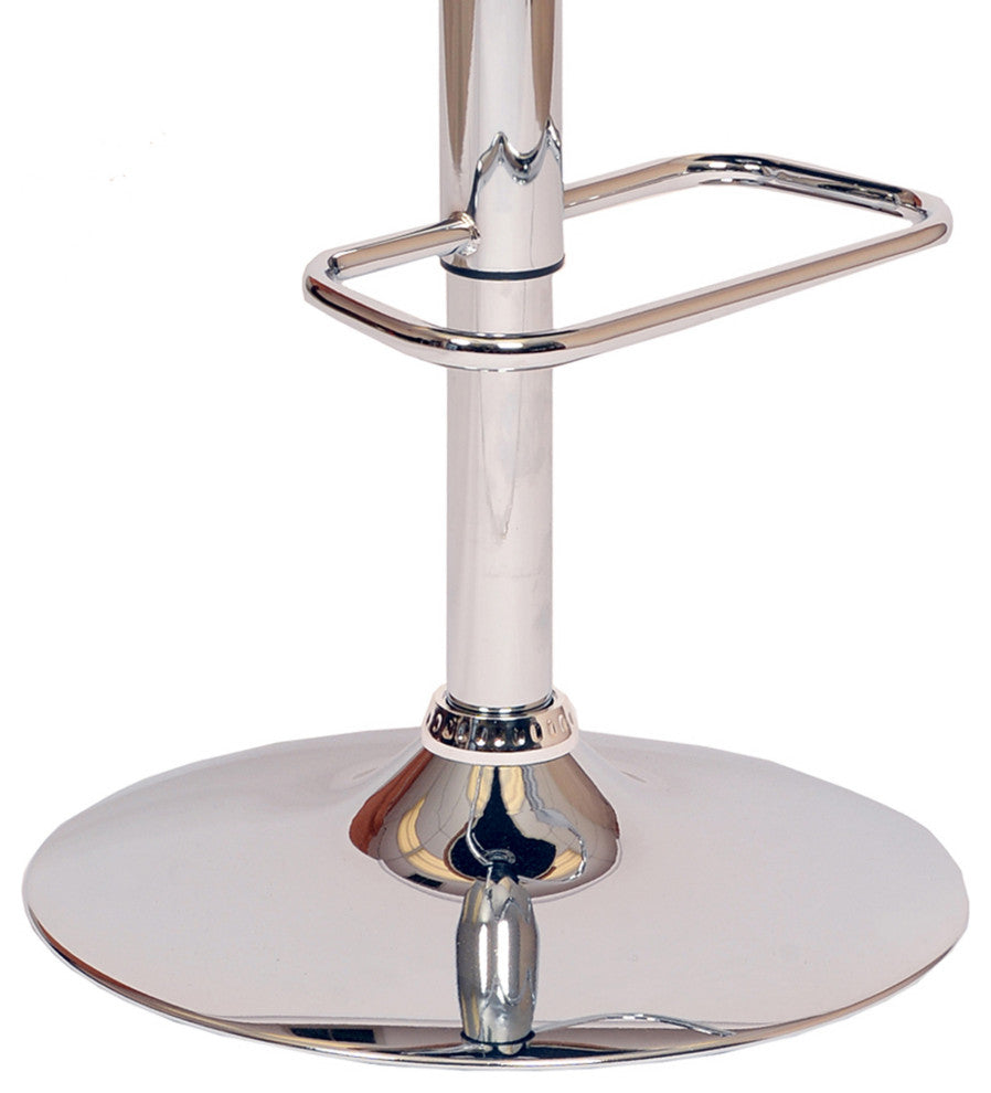 Cream Faux Leather Walnut and Chrome Adjustable Swivel Bar Stool