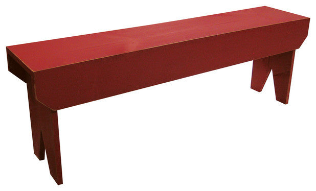 4'' Simple Wood Bench, Red