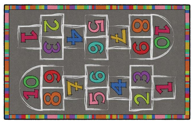 Flagship Carpets CE486-28W 5x8 Hopscotch Rectangle Rug