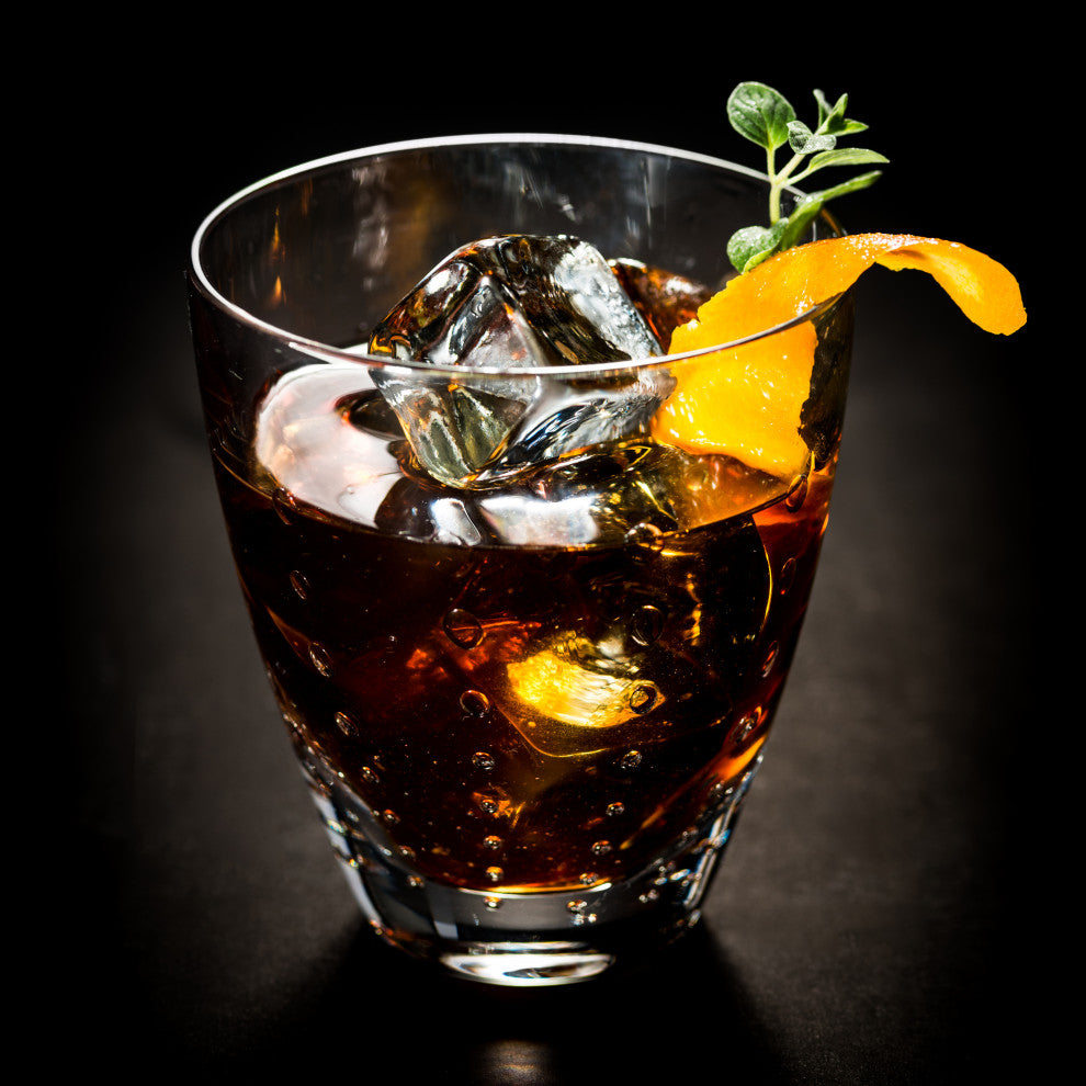 Rain Drop Double Old-Fashioned, Clear, Set of 4