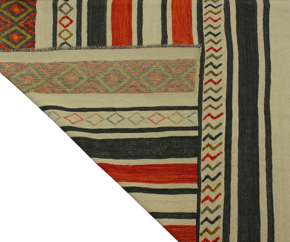 High-Low Kilim Leonidas Ivory Rug