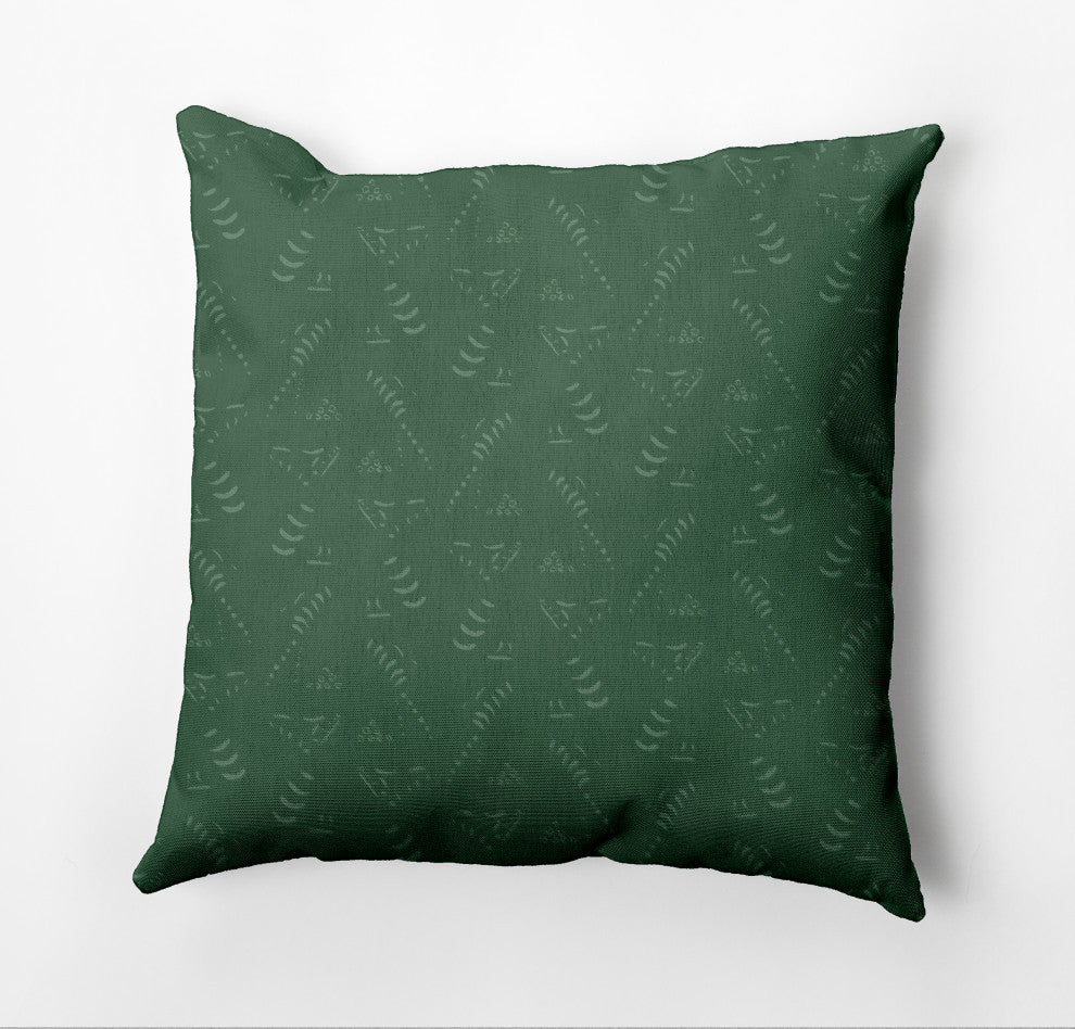 Muted Bongo Outdoor Pillow, Dark Green, 14"x20"