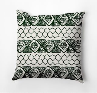 Honeycomb Stripes Pillow, Green, 16"x16"