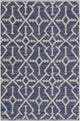 Dani Handwoven Contemporary Rug, Navy Blue/Beige, Rectangular 5'x7'6