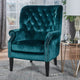 GDF Studio Tommen Tufted Back New Velvet Club Chair, Teal