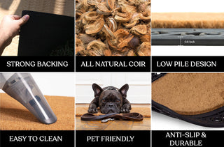 Carson Bronze/Beige Rubber And Coir 24"x36", Monogrammed Doormat, R