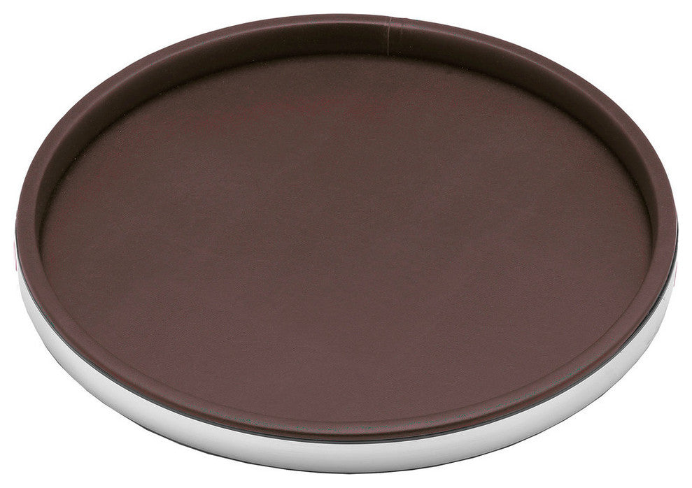 Sophisticates Brown With Polished Chrome Deluxe 14" Tray