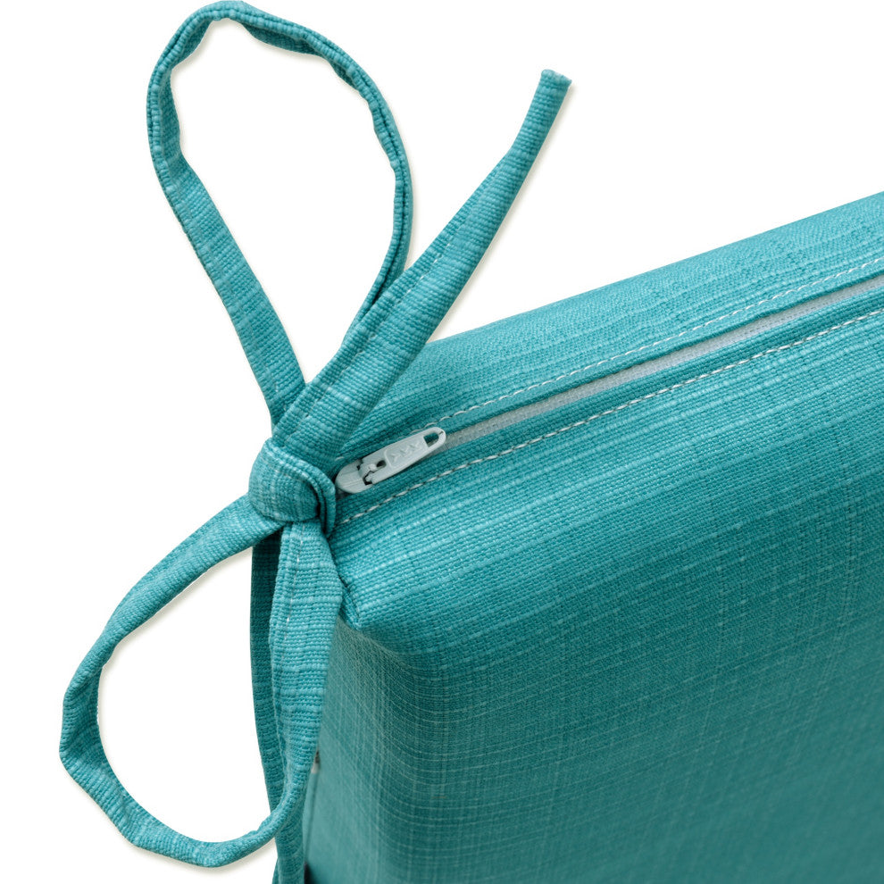 Forsyth Squared Corners Seat Cushion, Set of 2, Turquoise