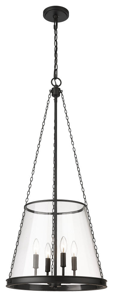 Zlite 341P18-MB 4-Light Pendant, Clear