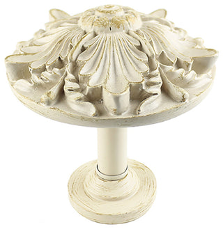 Large Brittany Drapery Holdback Medallion, Gilded French White