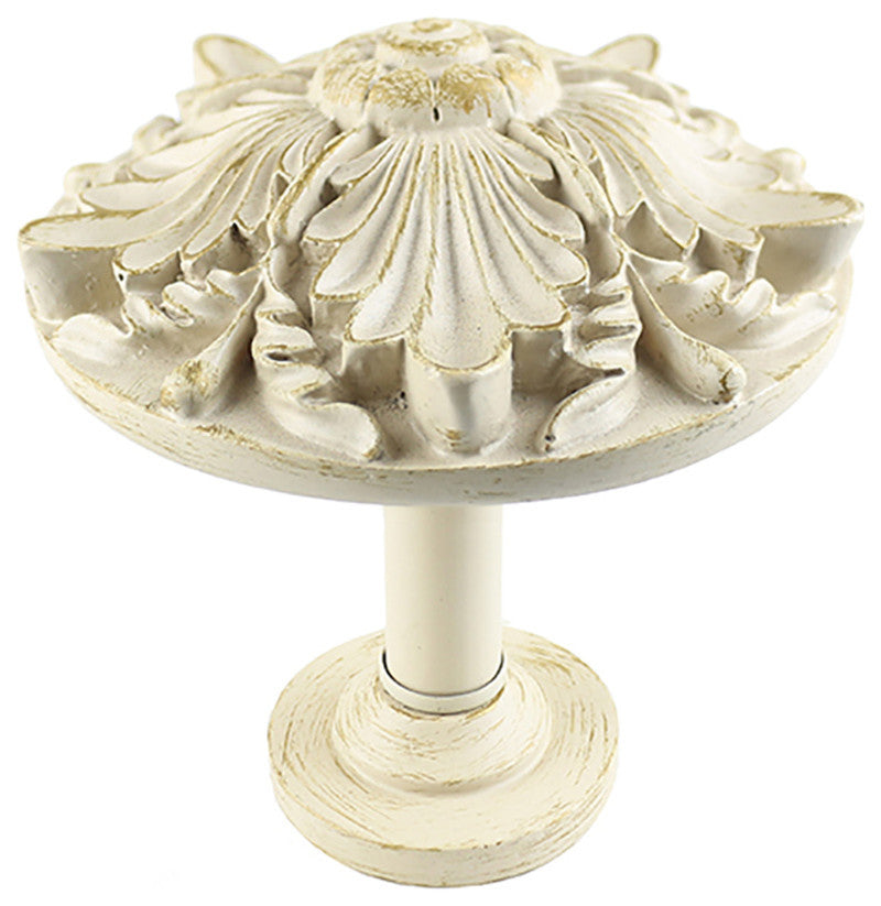 Large Brittany Drapery Holdback Medallion, Gilded French White