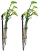 Set of 2 Ornate Black Wall Mount Bud Vases