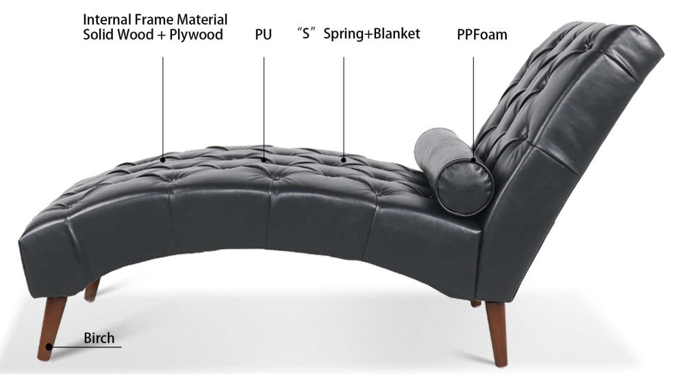 TATEUS PU Leather Upholstered Chaise Lounge