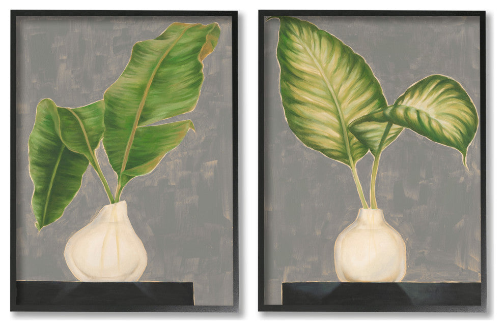 Large Palm Leaf Potted Plants Interior Still Life,24 x 30