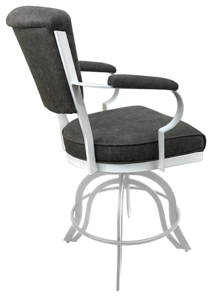 Miami Counter 26" or 30" Metal Bar Stool - A Base, Northwest Elk, White, 26"