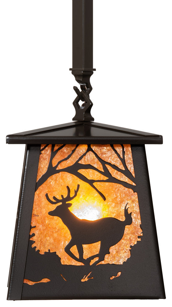 7 Square Deer at Dawn Pendant