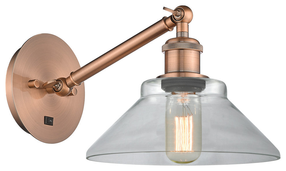 Innovations 317-1W-AC-G132-LED 1-Light Sconce, Antique Copper
