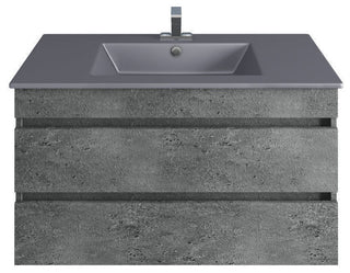 Glance Granite Bathroom Vanity, Matt Gray Sink, 32