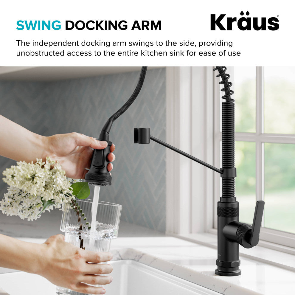 KRAUS Allyn Commercial Style 2-Function 1-Handle Pull Down Kitchen Faucet MB