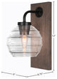 Oxbridge Wall Sconce, Matte Black & Painted Distressed Metal, 6" Clear Ribbed