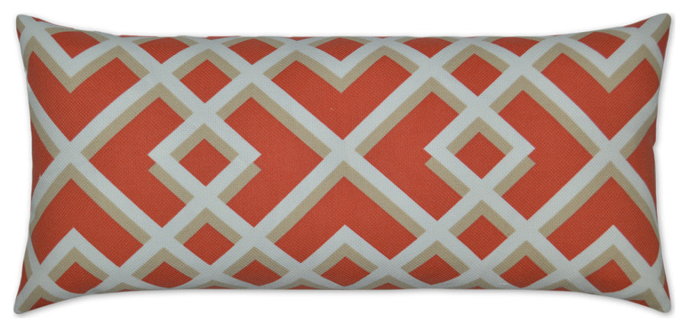 Outdoor Pergola Lumbar Pillow - Coral