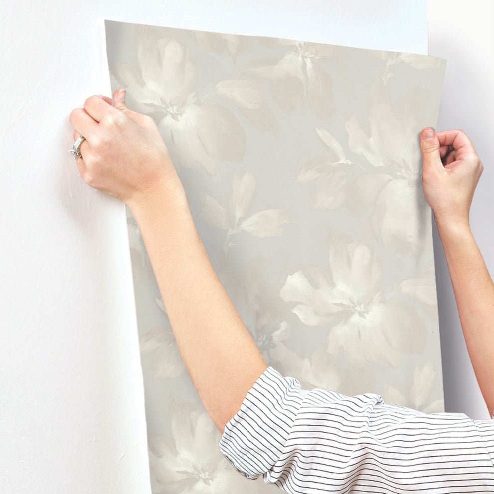 Gray Midnight Blooms Wallpaper