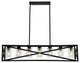 7-Light Kitchen Island Pendant Light Farmhouse Cage Chandelier, Black