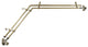 Florence 13/16" Double Corner Window Curtain Rod, Antique Brass, 66-120"