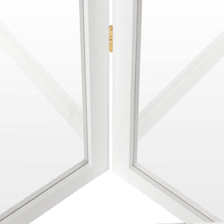 2' Tall Clear Screen, White, 4 Panel