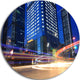 Light Trails In Blue City, Cityscape Digital Disc Metal Wall Art, 23"