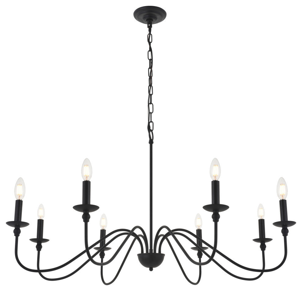 Matte Black Finish 8-Light Pendant