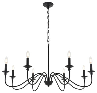 Matte Black Finish 8-Light Pendant