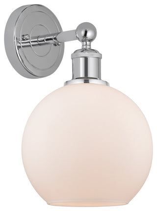 Athens 1-Light 8" Sconce, Polished Chrome, Matte White