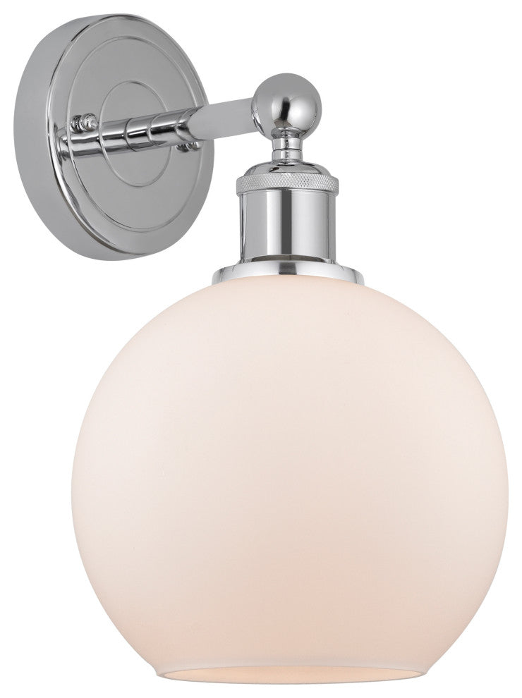 Athens 1-Light 8" Sconce, Polished Chrome, Matte White