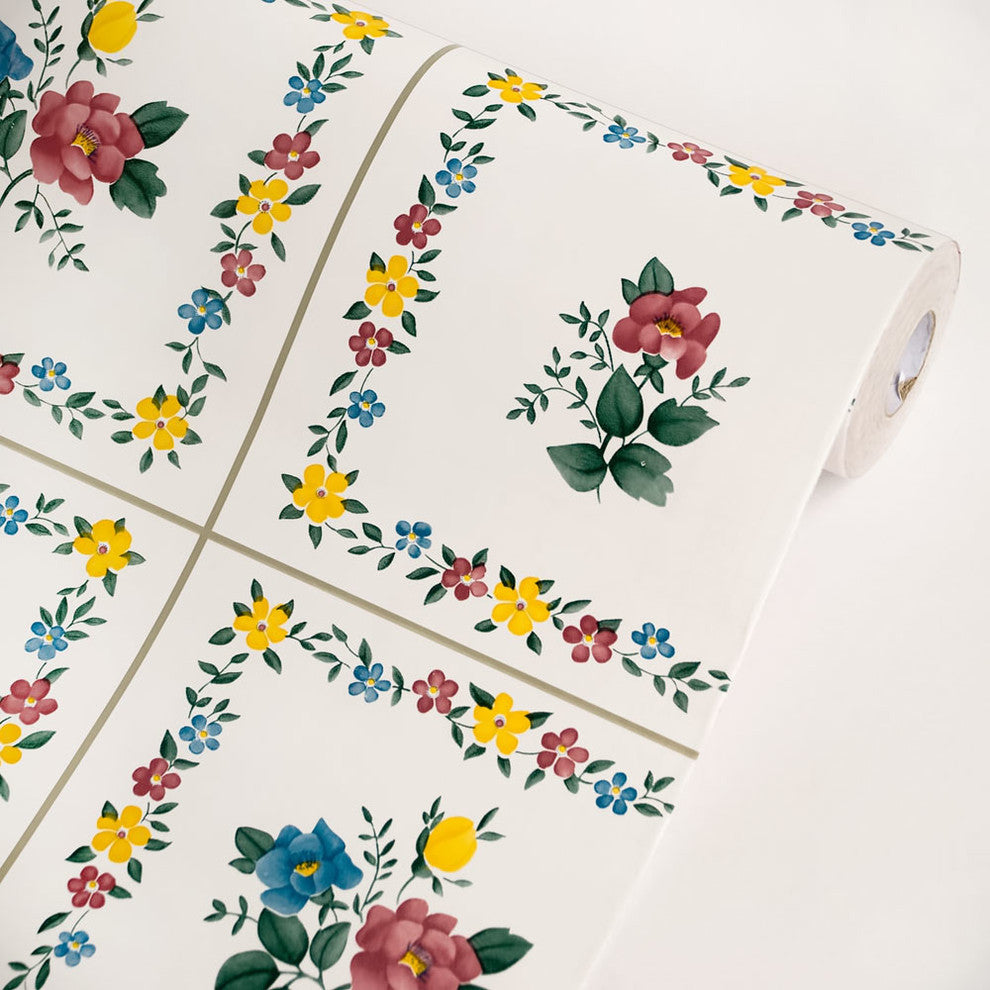 Garland Tiles - Vinyl Self-Adhesive Wallpaper Prepasted Wall Decor (Roll)