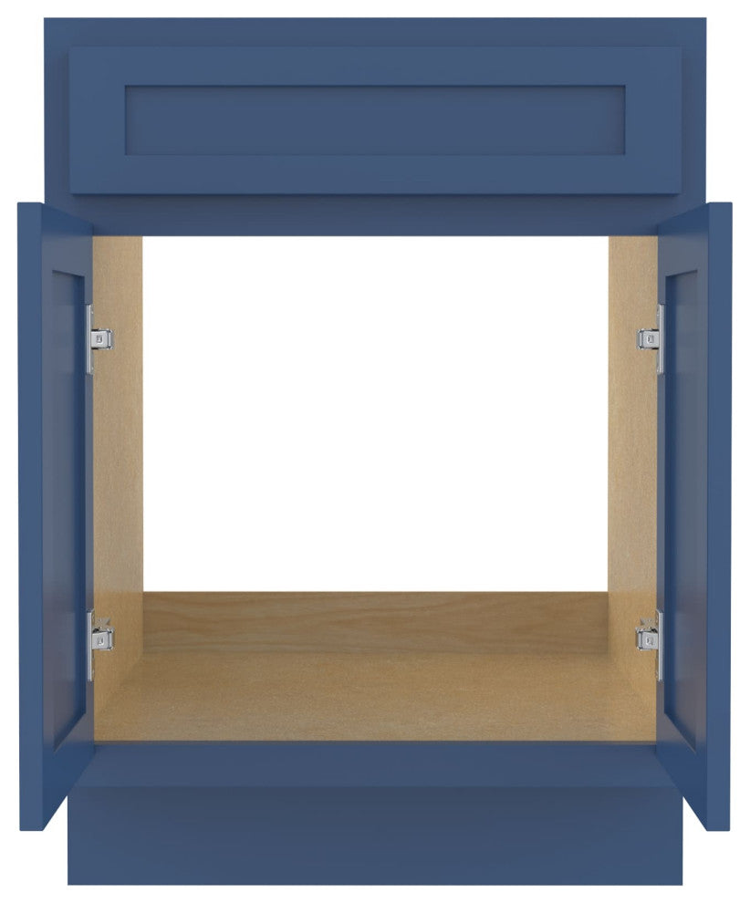 Vanity Art Vanity Base Cabinet, No Top, 24", Blue