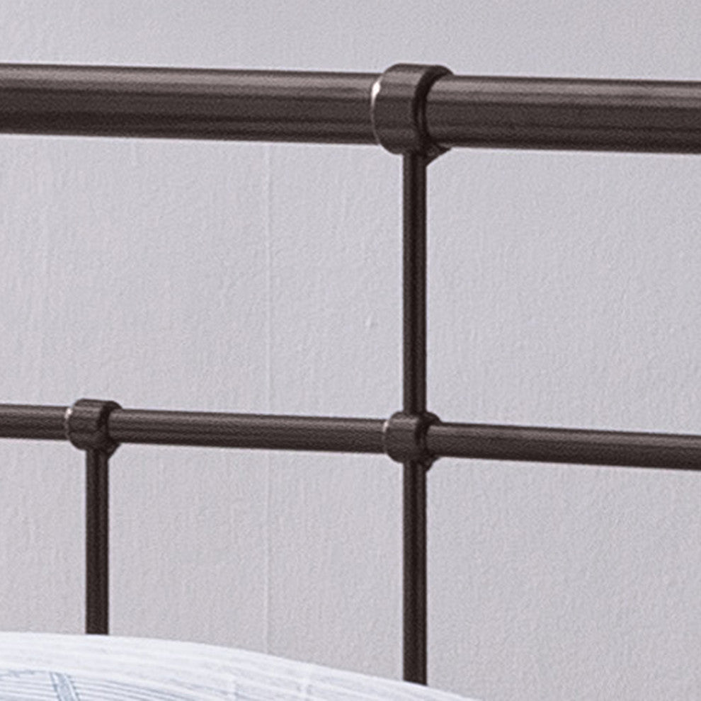 GDF Studio Sylvia Industrial Queen Iron Bed Frame, Hammered Copper