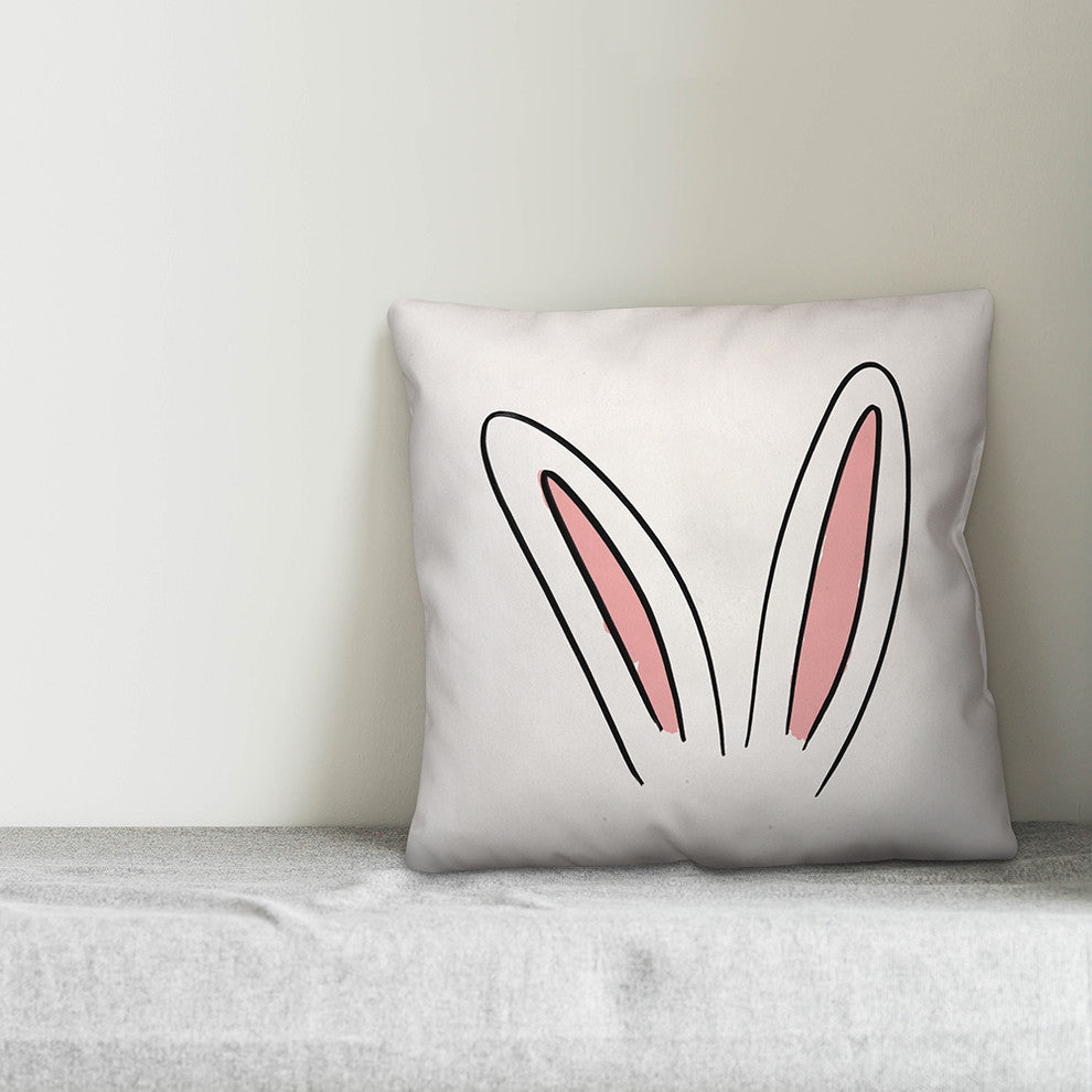 Reversible Bunny Ears and Tail 18x18 Throw Pillow