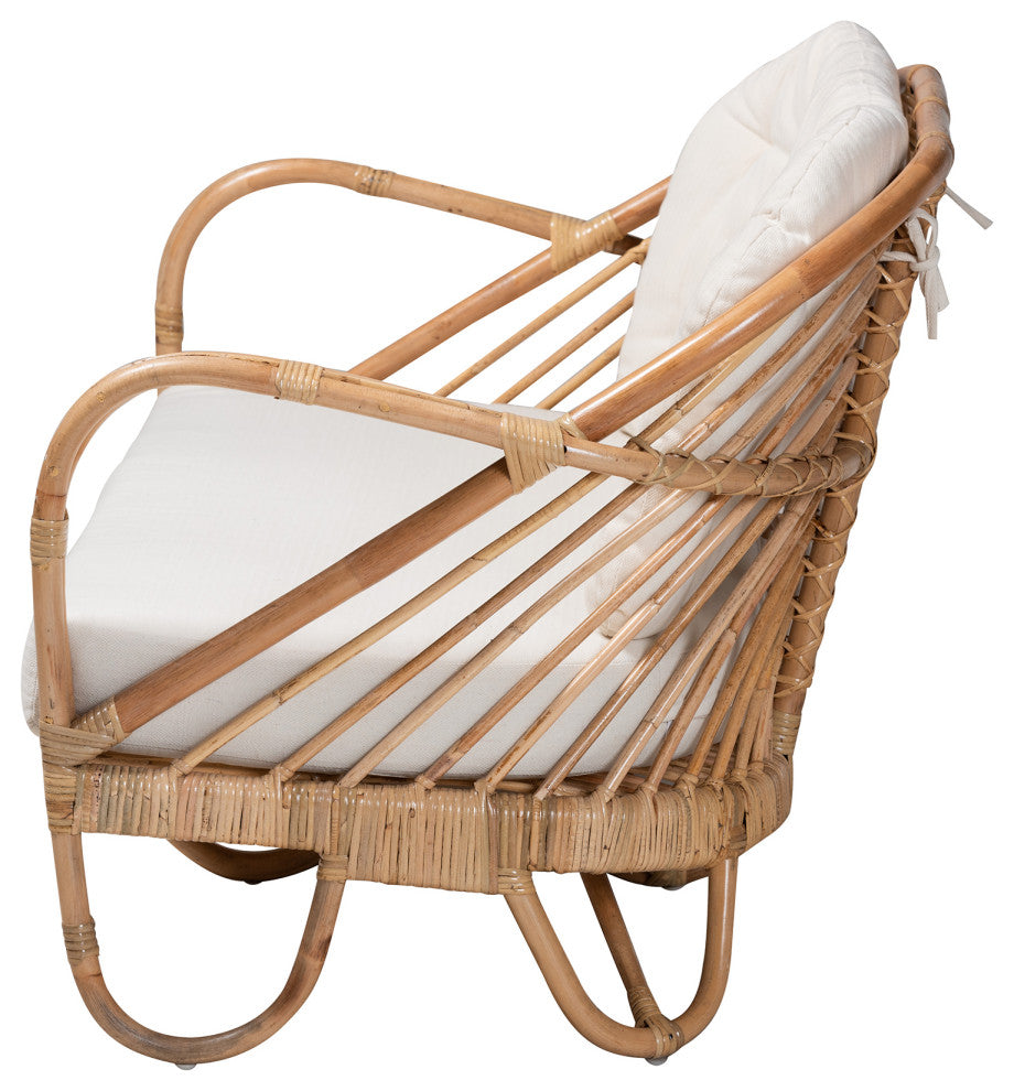 Kiki Natural Brown Rattan Loveseat