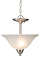 2-Lights Inverted Pendant, Satin Nickel Finish