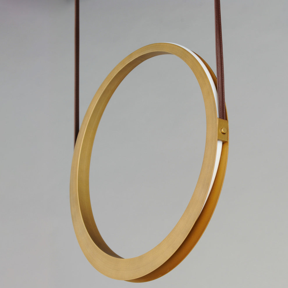 ET2 E24081 Tether 23"W LED Ring Chandelier - Natural Aged Brass